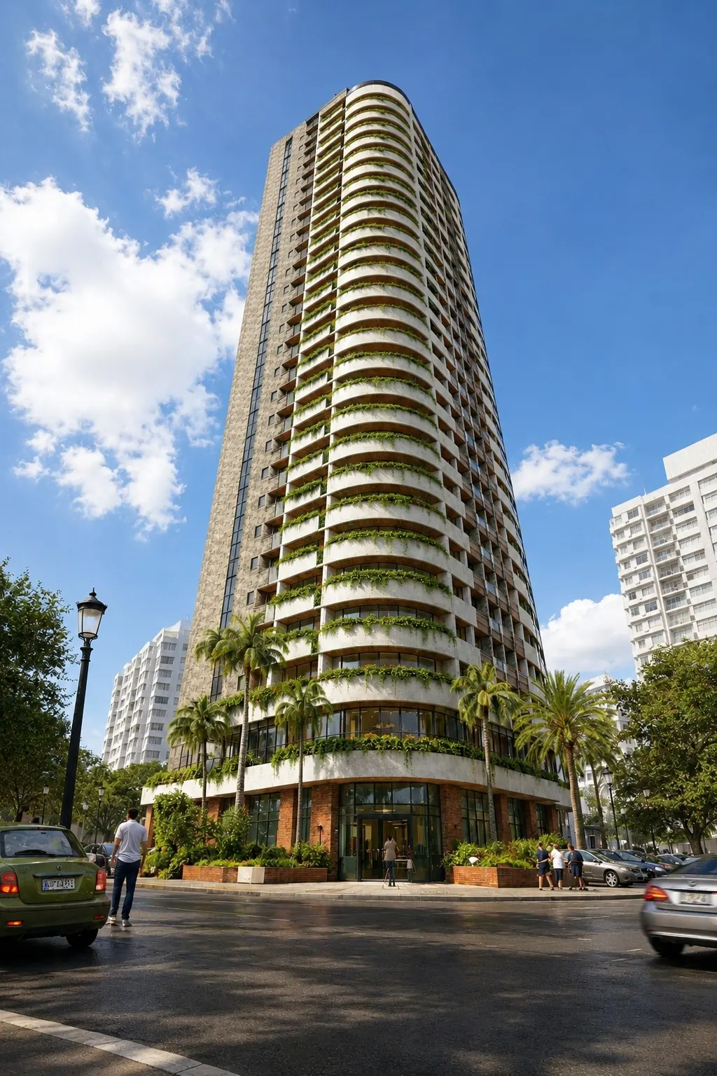Render de la fachada del edificio Vintage II