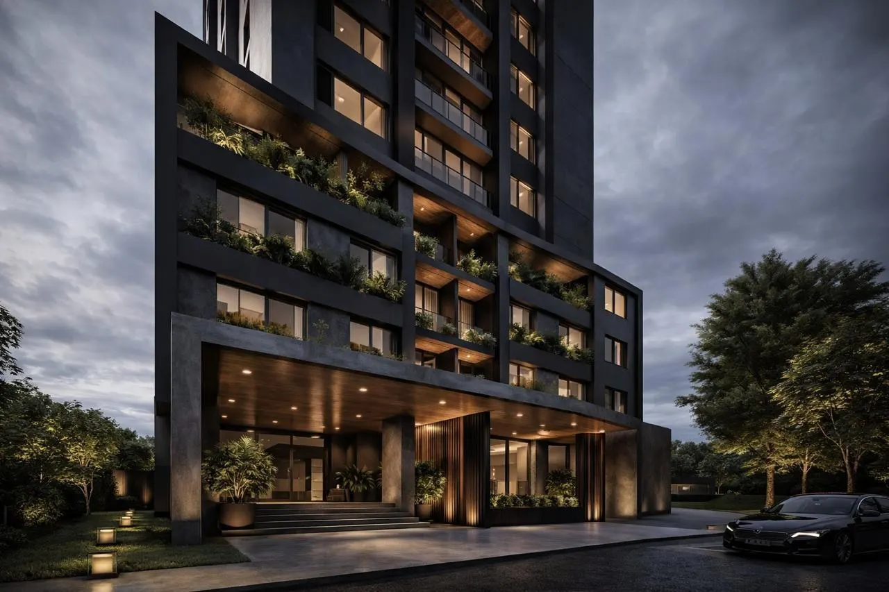 Render del acceso del edificio Zaha